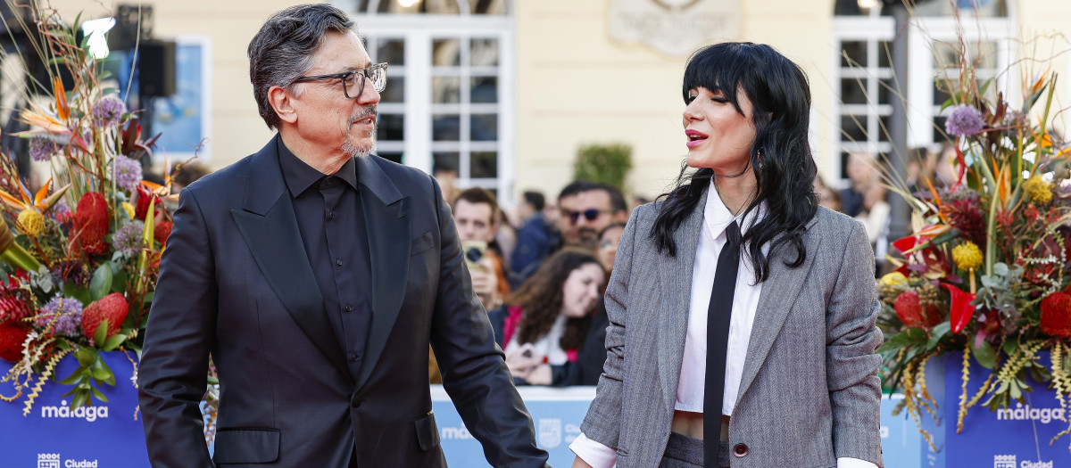 Actors Carlos Bardem and Cecilia Gessa during the closing ceremony of 28 edition of Malaga Film Festival in Malaga on Saturday, 22 March 2025.