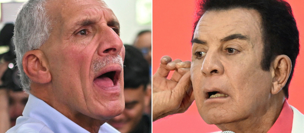 El candidato presidencial del Partido Nacional Nasry Asfura y del Partido Liberal Salvador Nasralla