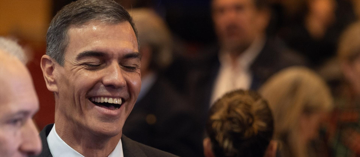 El presidente del Gobierno, Pedro Sánchez, durante la clausura del acto de presentación del Plan España Auto 2030