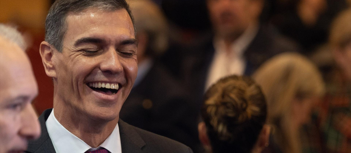 El presidente del Gobierno, Pedro Sánchez, durante la clausura del acto de presentación del Plan España Auto 2030