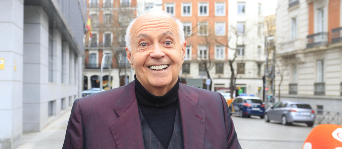 Producer Jose Luis Moreno arriving a trial in Madrid on Monday, 3 March 2025.