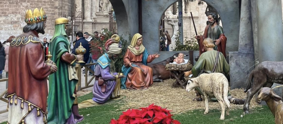 Imagen del Belén de la Plaza de la Reina de Valencia