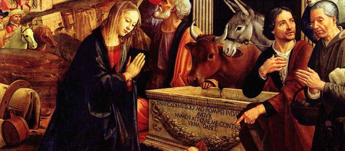 Domenico Ghirlandaio: «La adoración de los pastores». Hacia 1483-1485. Óleo sobre tablero