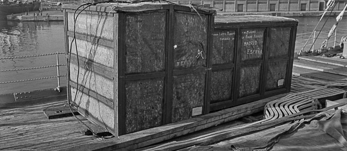 Las cajas que trasladaron el 'Legado Cambó'