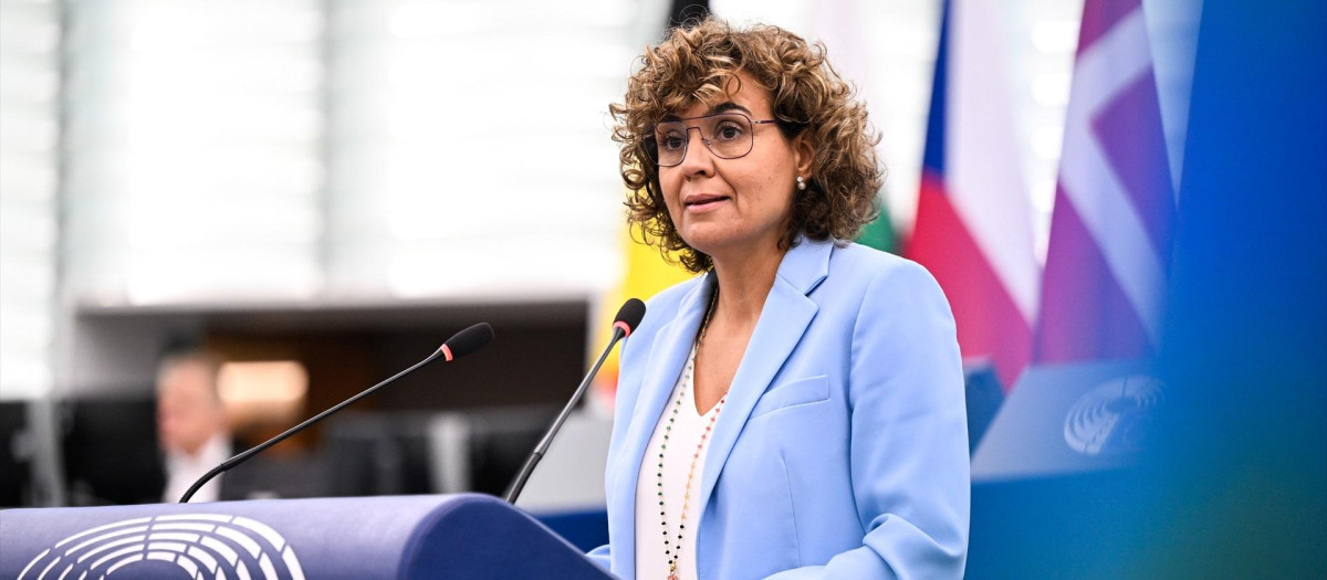 Dolors Montserrat, durante una intervención en el Parlamento Europeo