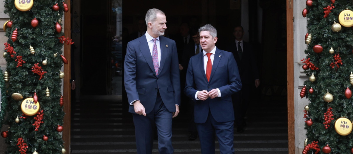 Spanish King Felipe VI during the centenary of the granting of the city title in Hospitalet de Llobregat in Barcelona on Monday, 15 December 2025.