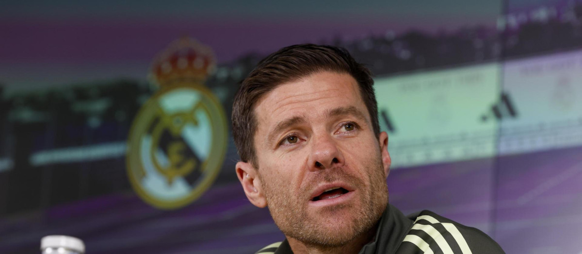 Xabi Alonso durante la rueda de prensa previa al enfrentamiento frente al Talavera