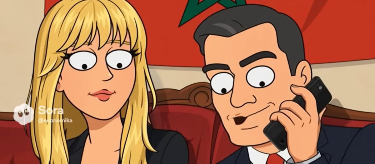 Los personajes de Begoña Gómez y Pedro Sánchez en la serie Pedro de familia