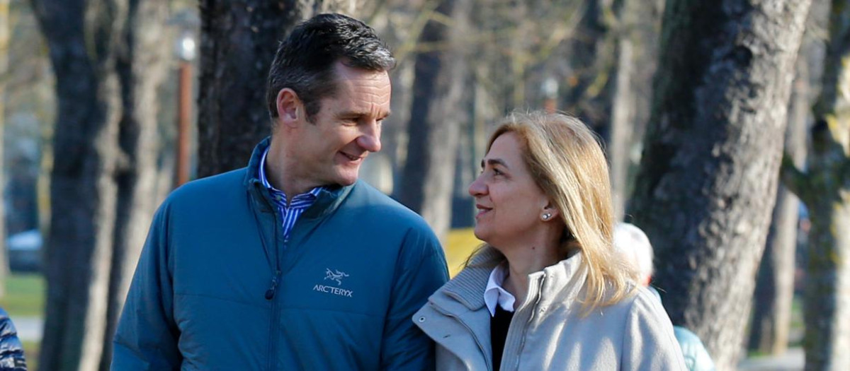 Cristina de Borbón  con  Iñaki Urdangarin en 2019 en Vitoria