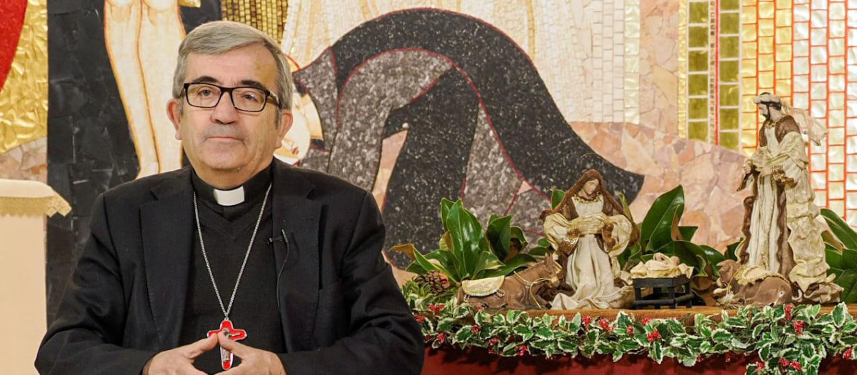 El arzobispo de Valladolid y presidente de la CEE, Luis Argüello, durante su mensaje navideño