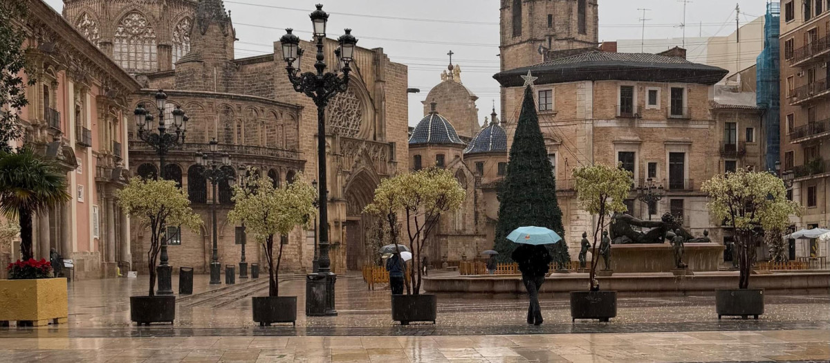 Imagen de un día de lluvia en la ciudad de Valencia.