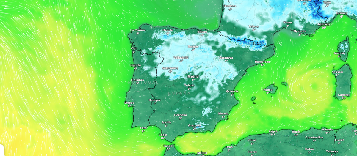 Temperaturas previstas para la noche del 31 de diciembre al 1 de enero