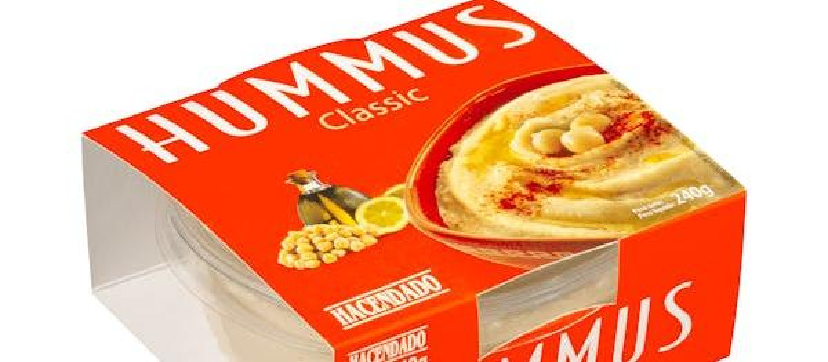 Imagen del envase del hummus clásico de Mercadona.
