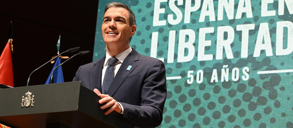 Pedro Sánchez, en la presentación de '50 años de España en Libertad'