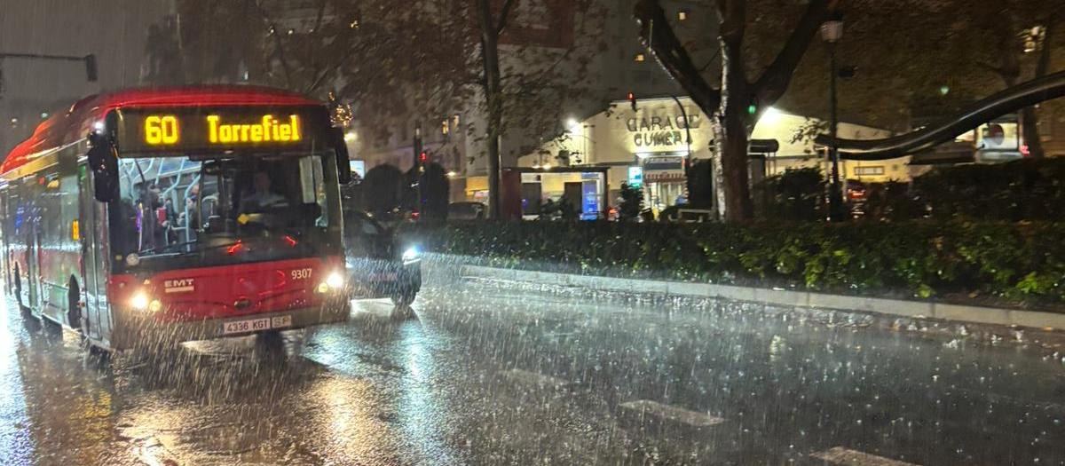 Imagen de un día de lluvia en la ciudad de Valencia.