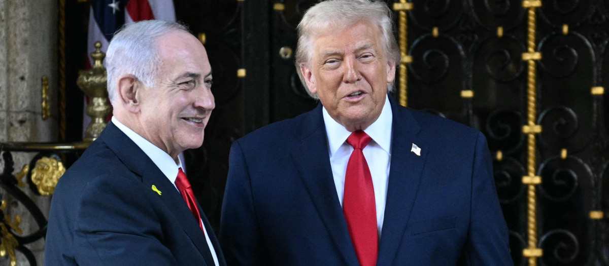El primer ministro de Israel Benjamín Netanyahu y el presidente Donald Trump en Florida