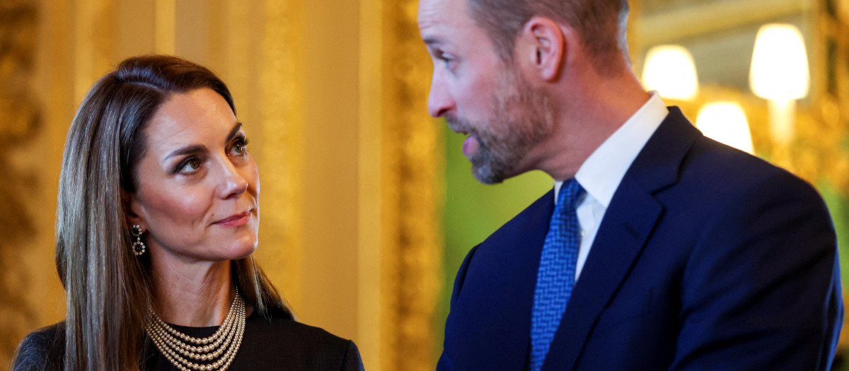 The Prince and Princess of Wales viewing exhibits from the Royal Collection in the Green Drawing room at Windsor Castle, Berkshire, on day one of the state visit to the UK by the President of the Federal Republic of Germany Frank-Walter Steinmeier. Picture date: Wednesday December 3, 2025.