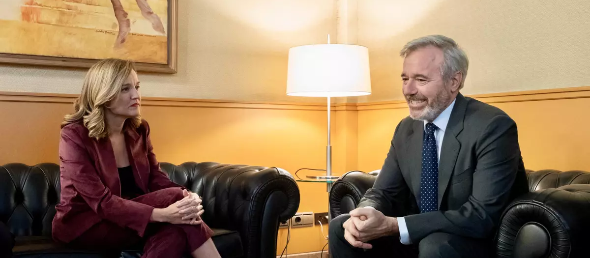 Jorge Azcón y Pilar Alegría en una imagen de archivo