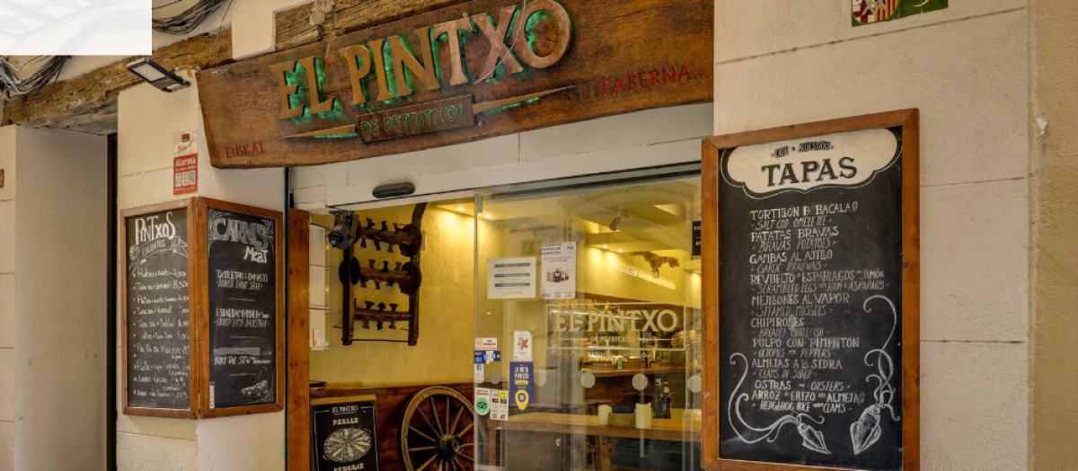 La entrada del Pintxo de Petritxol, en Barcelona
