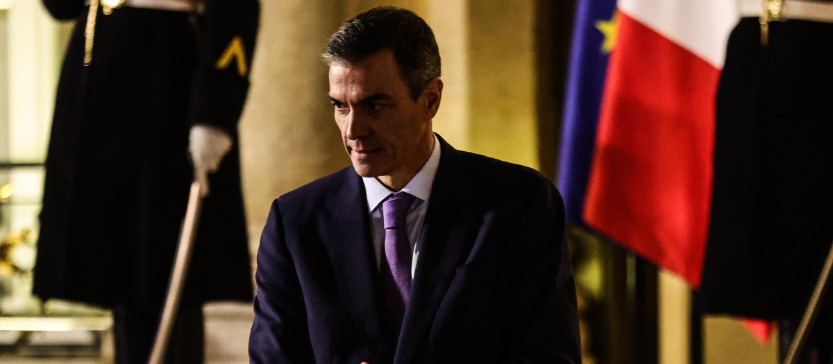 Pedro Sánchez, en la reunión celebrada en el Elíseo el martes