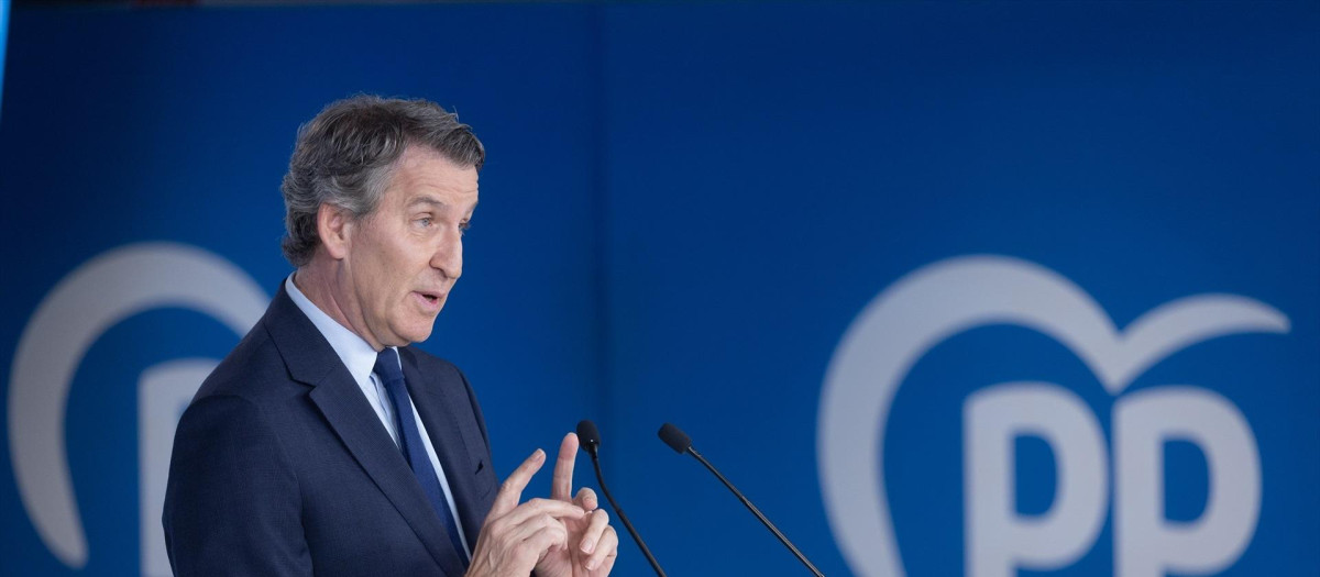 El presidente del Partido Popular, Alberto Núñez Feijóo