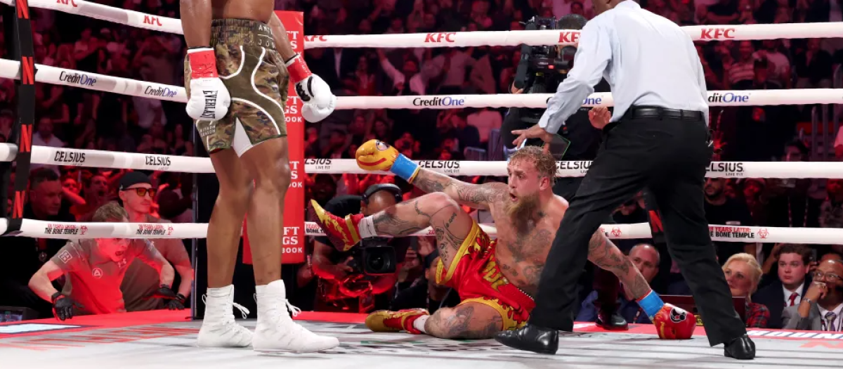 Anthony Joshua noquea al youtuber Jake Paul