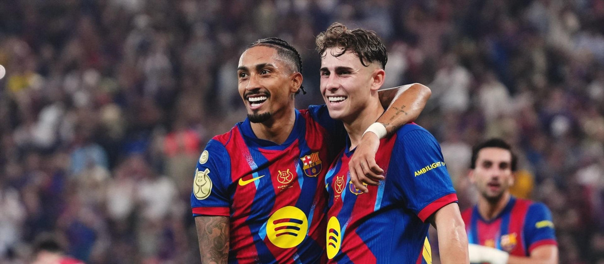 Raphinha y Fermín, en las semifinales de la Supercopa de España