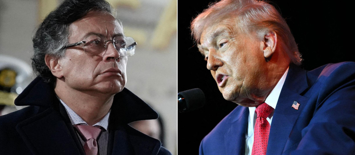 Montaje del presidente de Colombia, Gustavo Petro y su homólogo de EE.UU., Donald Trump
