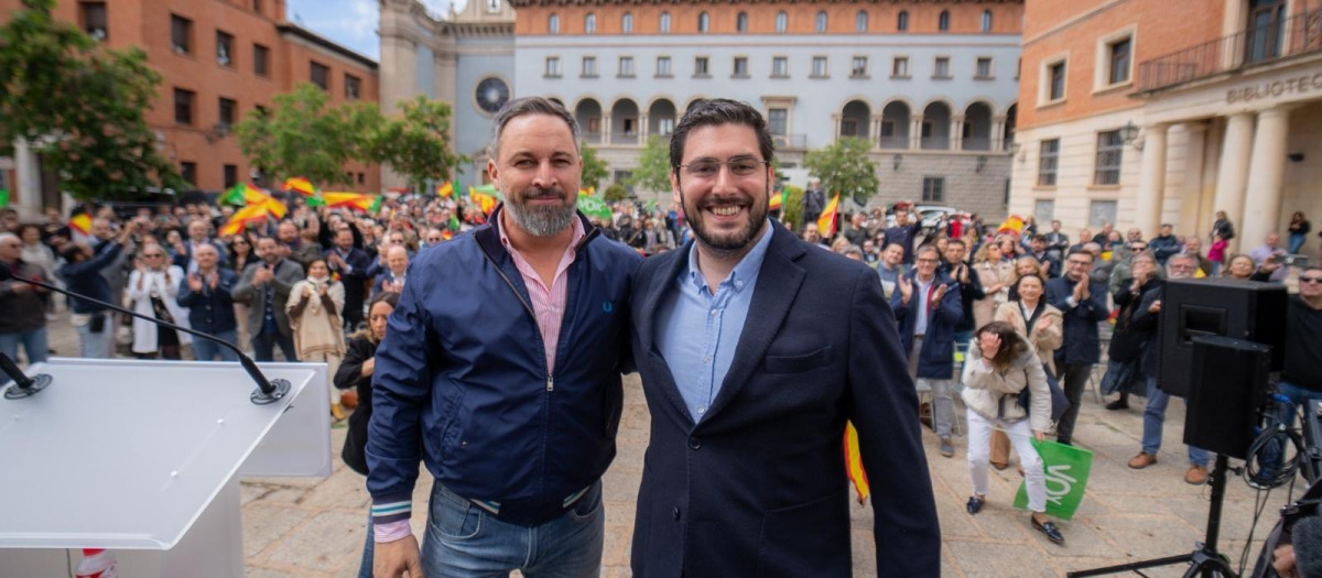 Santiago Abascal y Alejandro Nolasco, candidato a la Presidencia del Gobierno de Aragón