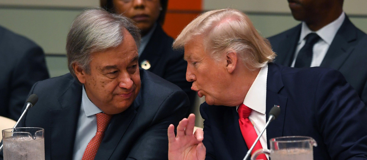 Antonio Guterres, Secretario General de la ONU, y el presidente de EE.UU. Donald Trump
