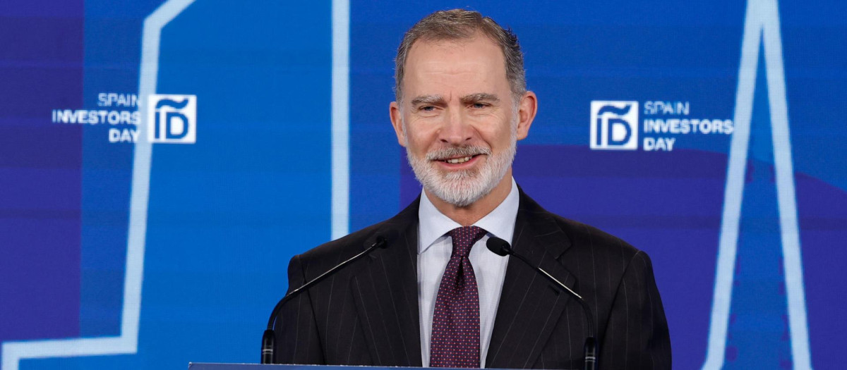 El Rey, durante la inauguración de la XVI edición del Spain Investors Day celebrada este miércoles en Madrid