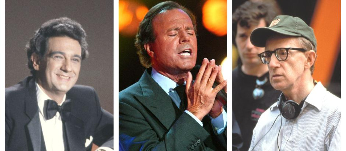 Plácido Domingo, Julio Iglesias y Woody Allen