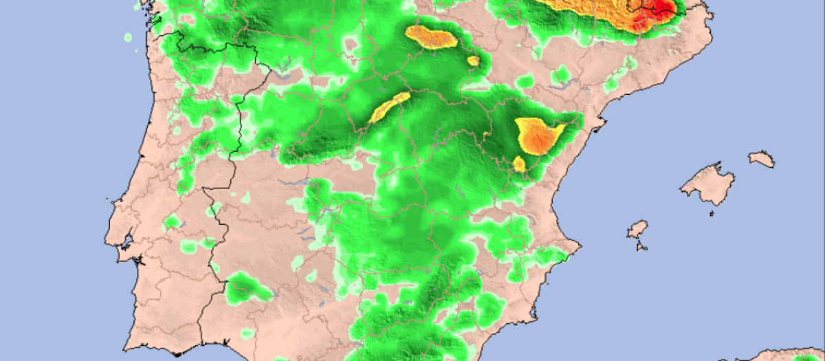 Mapa con la previsión de nieve acumulada durante la dana de los próximos días en la Comunidad Valenciana.
