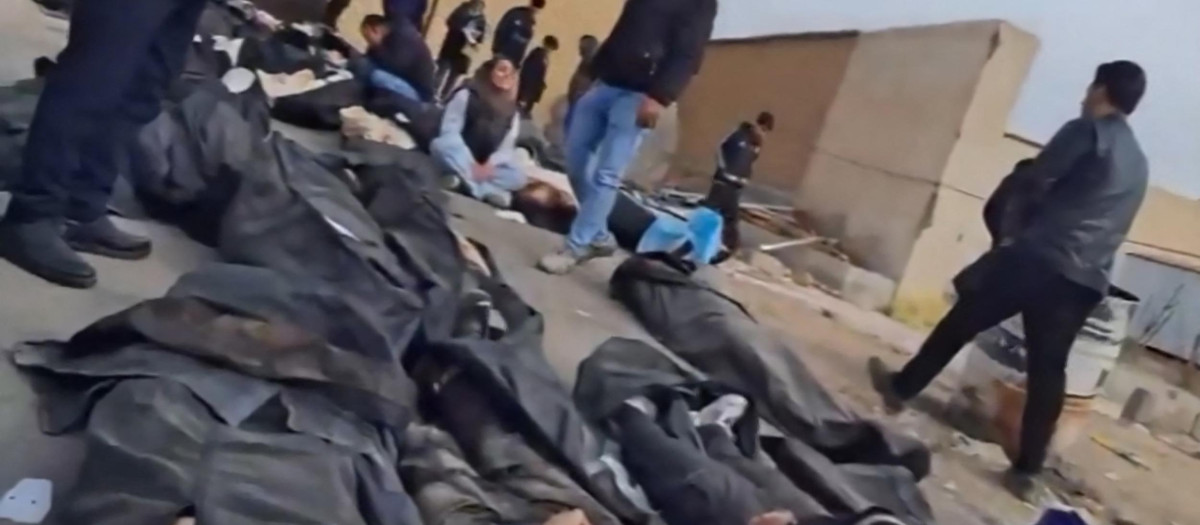 EDITORS NOTE: Graphic content / This video grab taken on January 14, 2026 from Cuerpos tendidos en el suelo en el Centro de Diagnóstico y Laboratorio Forense de la Provincia de Teherán, en Kahrizak