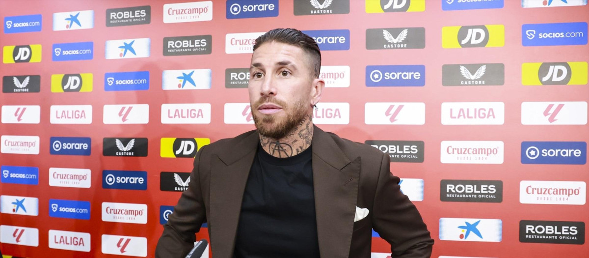 Sergio Ramos, en su despedida como jugador del Sevilla en junio de 204