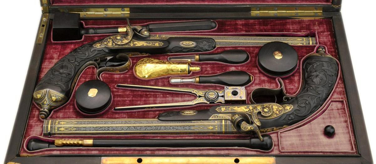 Juego de pistolas utilizado en el duelo del Duque de Montpensier