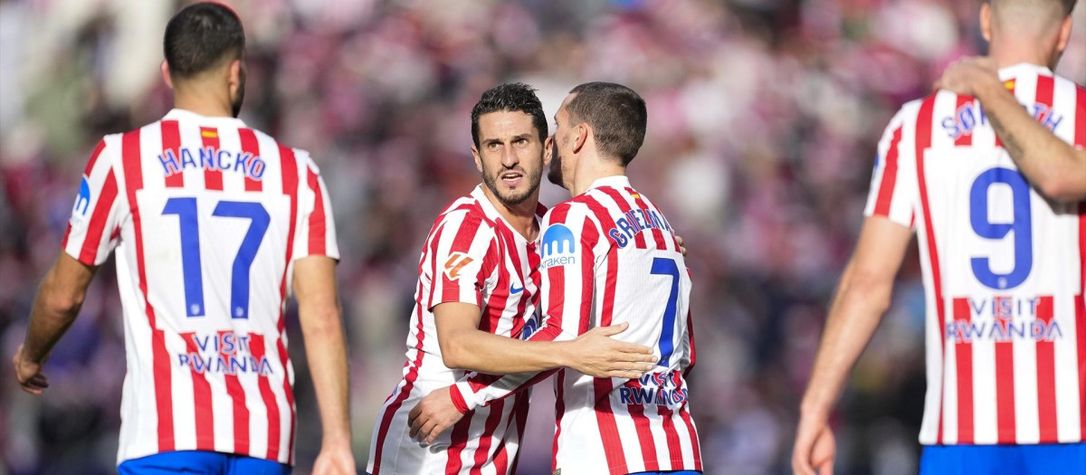 Los jugadores del Atlético de Madrid en el Metropolitano