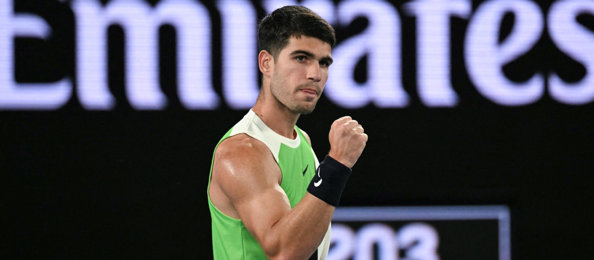 Carlos Alcaraz, en la primera ronda del Open de Australia