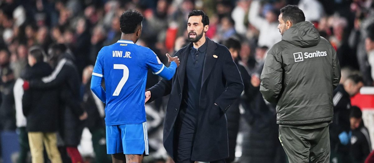 Arbeloa y Vinicus, en Albacete tras los octavos de final de Copa del Rey