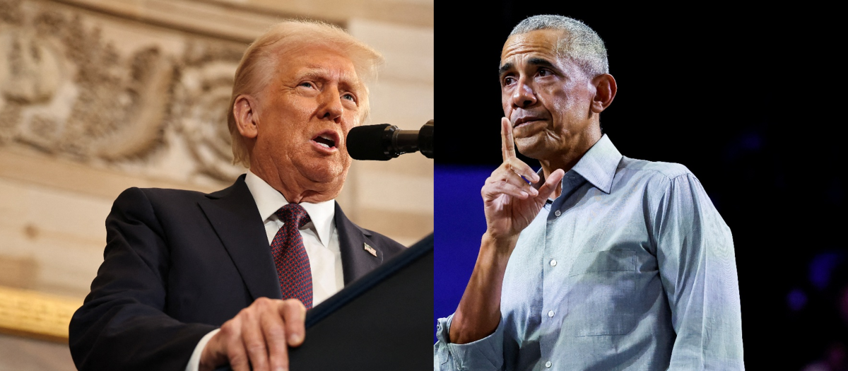 El presidente Donald Trump y el expresidente Barack Obama