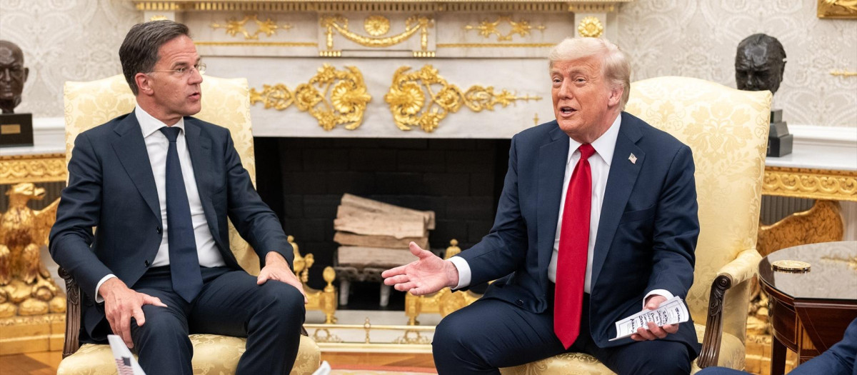 Mark Rutte y Donald Trump, en una reunión en la Casa Blanca del pasado mes de julio