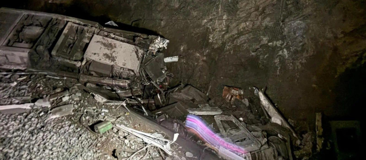 Imagen del tren siniestrado.