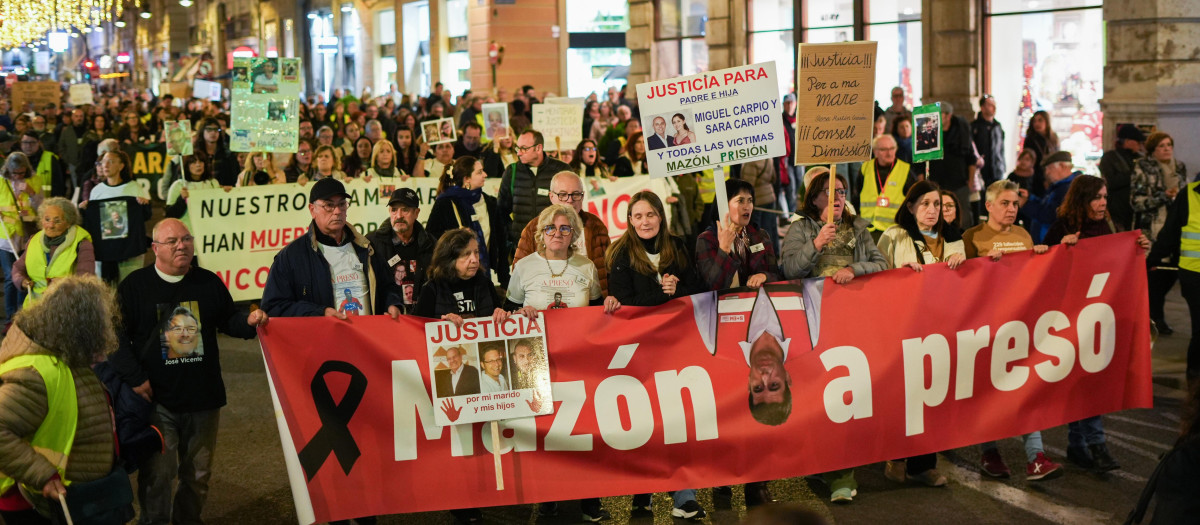 Imagen de archivo de una manifestación contra Mazón por la gestión de la dana en Valencia.