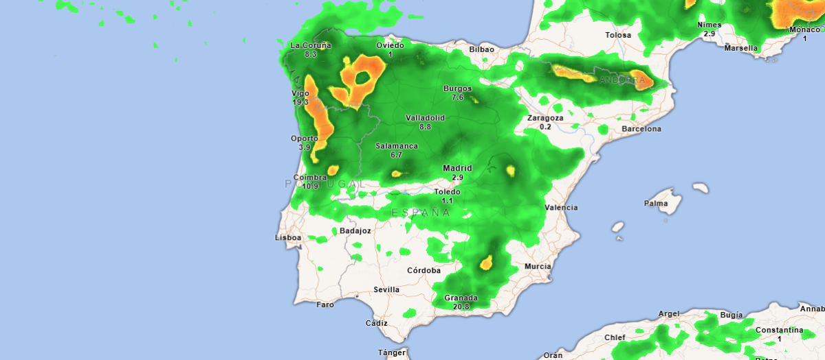 Nieve acumulada hasta el domingo a la 1:00