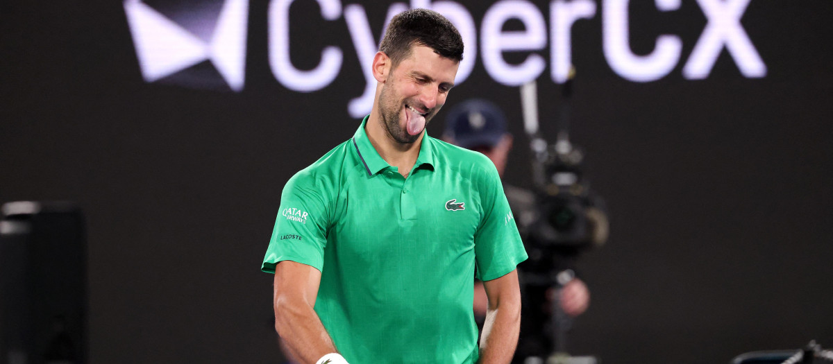 Novak Djokovic, en su estreno en el Open de Australia