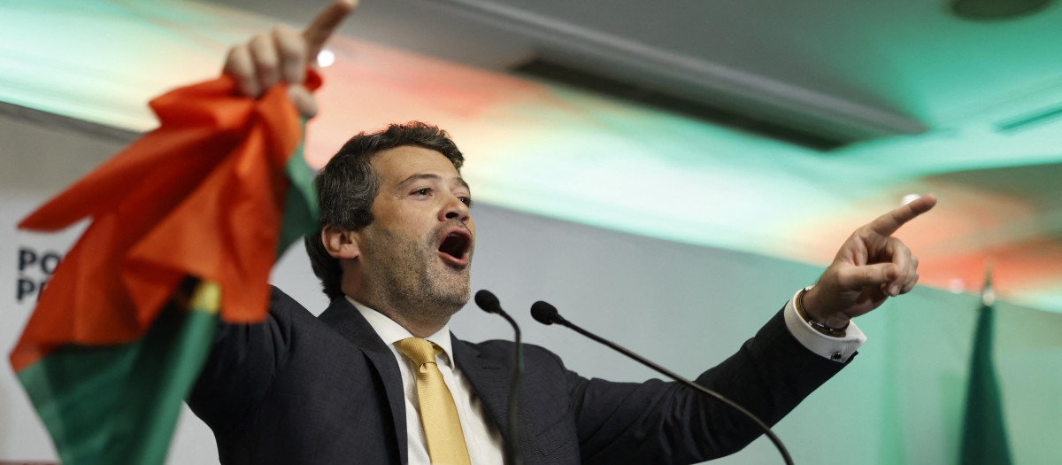 El líder del partido Chega, André Ventura, en Lisboa