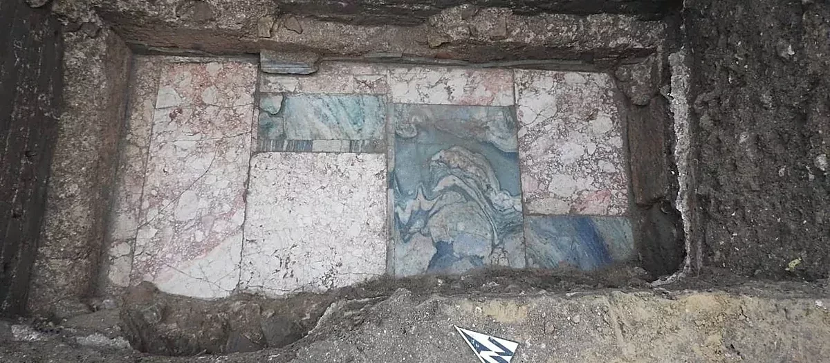 El pavimento de mármol hallado en Fano