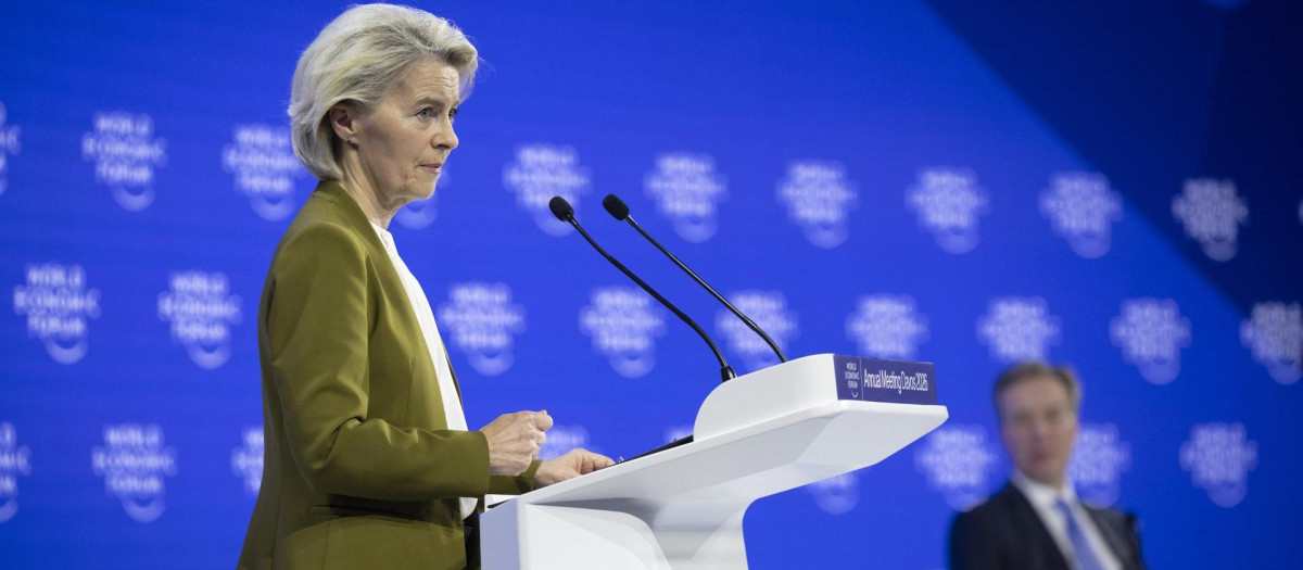Úrsula Von der Leyen durante su intervención en el Foro Económico de Davos (Suiza)