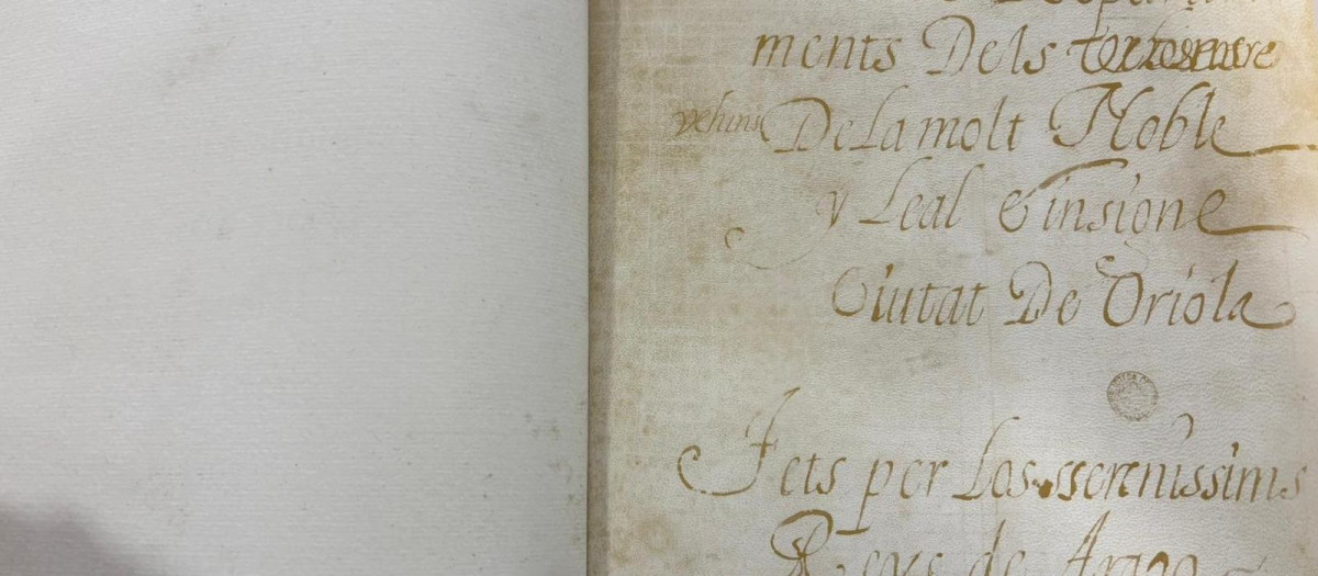 Imagen del Libro de Repartimientos de Orihuela.