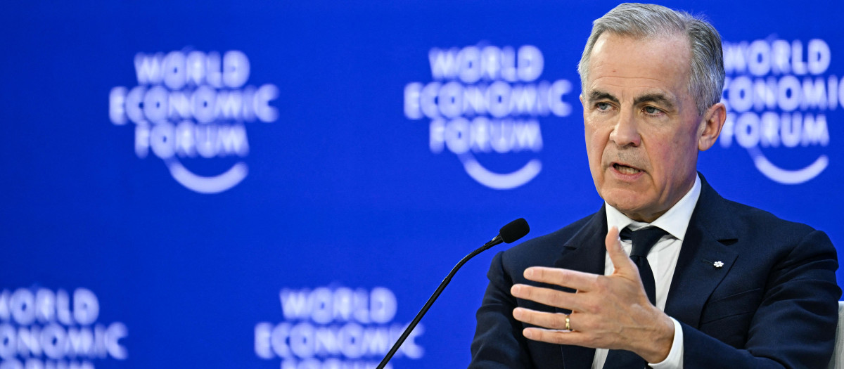 El primer ministro de Canadá, Mark Carney, en Davos